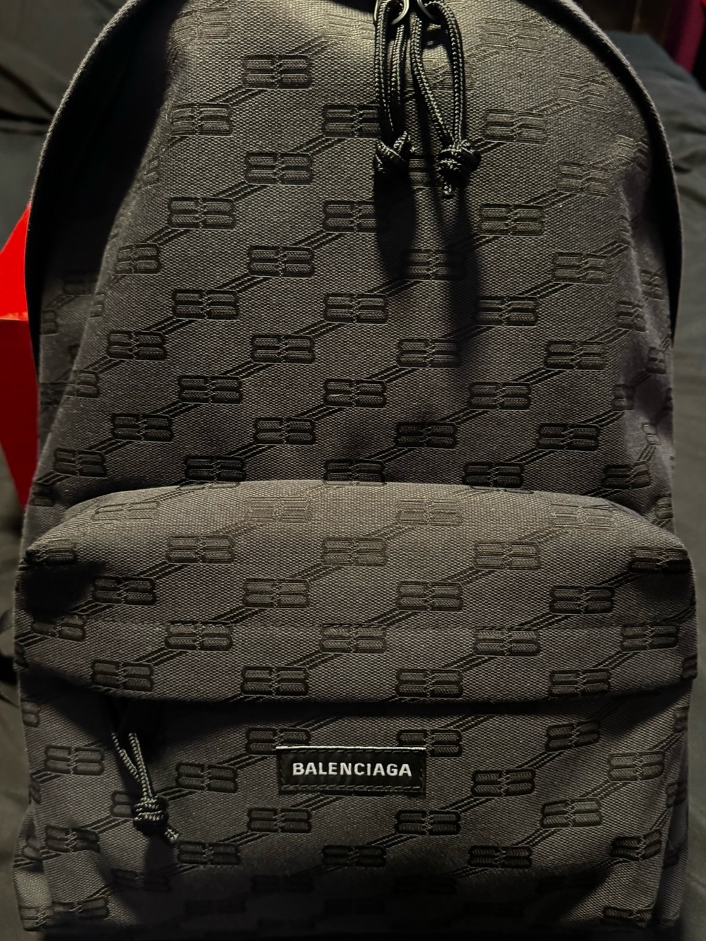 Balenciaga Gray & Black Monogram Backpack w/ Dust Bag & Original Box